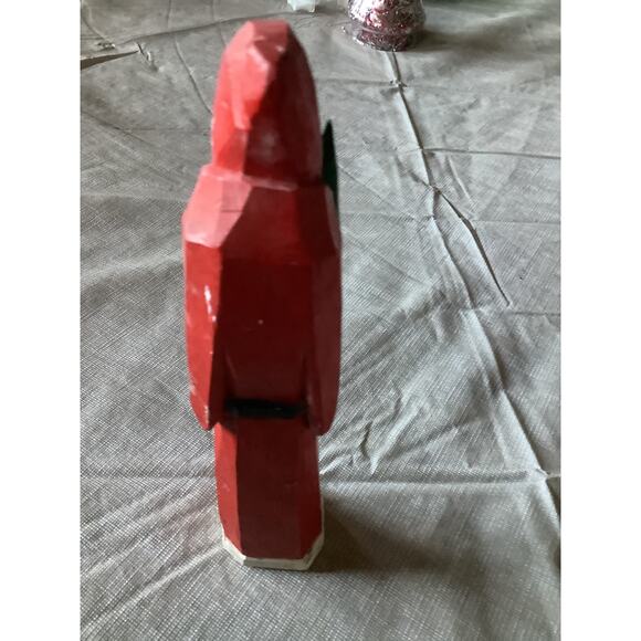 Christmas Vintage 1990's Folk Art Wood Carved Santa Figure Holding Tree - Picture 4 of 5